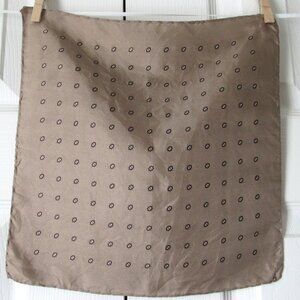 Men's 100% Silk HANDKERCHIEF Brown Tan Taupe Pocket Square Rolled Edge Italy